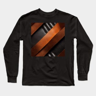 Padded Leather stripes, natural and ecological leather print #27 Long Sleeve T-Shirt